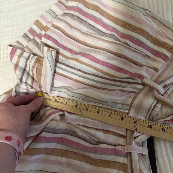 Maurices Colorful Stripe Linen Blend Belted Shorts Womens size Small NEW - Picture 9 of 9